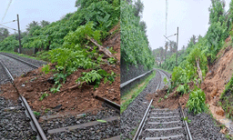 നേമത്തിനും തിരുവനന്തപുരം സെൻട്രലിനും ഇടയിൽ മണ്ണിടിച്ചിൽ; റെയിൽവേ ട്രാക്കിൽ മണ്ണിടിഞ്ഞു വീണു
