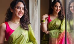 ഒലീവ് ഗ്രീന്‍ പട്ടുസാരിയും റെഡ് സ്ലീവ്ലെസ് ബ്ലൗസും ധരിച്ച് എലഗന്റ് ലുക്കില്‍ മിയ; ചുരുളന്‍ മുടിയഴകില്‍ താരത്തിന് സൗന്ദര്യം ഇരട്ടിയെന്ന് കമന്റുകള്‍