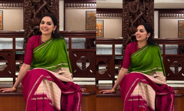 Samvritha Akhil in her amma's saree (Image Source: Instagram)