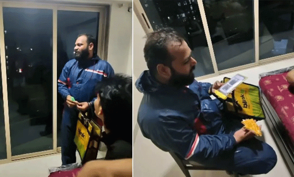 ഡാർട്ട്സ് എയ്തു, 1,000 രൂപയും പിസ്സയും നേടി! ഡെലിവറി പാർട്ണർക്ക് സർപ്രൈസ് നൽകി മുംബൈ യുവാവ്