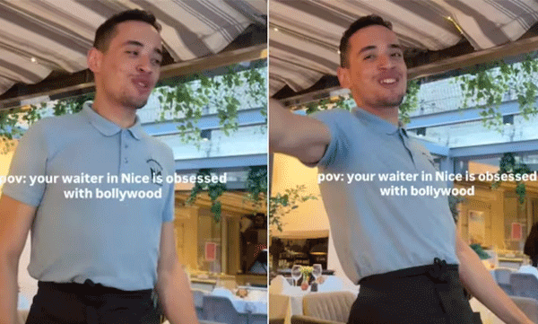 കയ്യിൽ പ്ലേറ്റും ചുണ്ടിൽ ഷാരൂഖ് ഖാൻ പാട്ടും; ഫ്രാൻസിൽ ബോളിവുഡ് ഈണത്തിൽ മനംമയക്കി ഒരു ഫ്രഞ്ച് വെയ്റ്റർ!