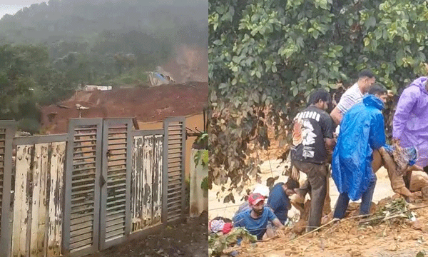 വയനാട് മണ്ണിടിച്ചില്‍ ദുരന്തം; മരണം നാല് ആയി; എത്രപേർ കുടുങ്ങിക്കിടക്കുന്നു എന്ന് വ്യക്തമല്ല