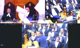  സുപ്രീംകോടതിയില്‍ നാടകീയ രംഗങ്ങള്‍ ജഡ്‌ജിമാരെ അധിക്ഷേപിച്ചും കേസ്‌ രേഖകള്‍ 
കീറിയെറിഞ്ഞും ഹര്‍ജിക്കാരന്‍!