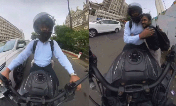 സംസാരശേഷിയില്ലാത്ത അപരിചിതന് ലിഫ്റ്റ് നൽകി  ബൈക്ക് യാത്രികൻ; വീഡിയോ സമൂഹമാധ്യമങ്ങളിൽ തരംഗമാകുന്നു