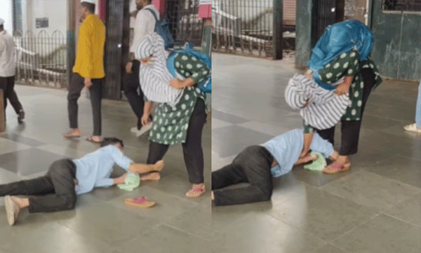 യഥാർത്ഥ പ്രണയമോ അതോ നാടകമോ?ബോറിവിലി സ്റ്റേഷനിൽ യുവതിയുടെ കാലിൽ പിടിച്ച് യുവാവ്; വീഡിയോ ചര്‍ച്ചയാകുന്നു