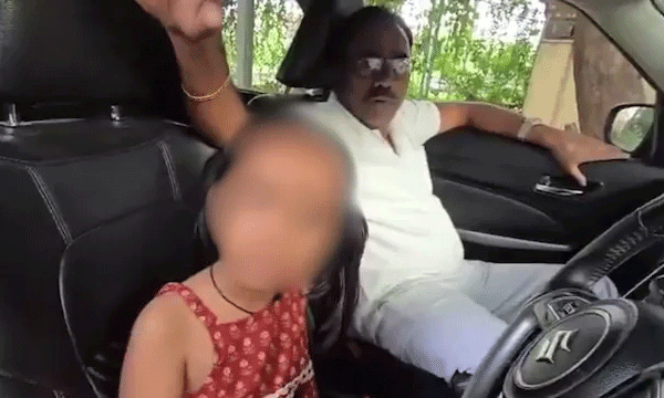 തിരക്കേറിയ റോഡില്‍ 6 വയസ്സുകാരിയെക്കൊണ്ട് കാറോടിച്ചു തെലങ്കാന എസ്‌ഐ ; ​പോലീസ്  ചോദിച്ചപ്പോള്‍ ഗിന്നസ് റെക്കോഡിനുള്ള പരിപാടിയെന്ന് മറുപടി 