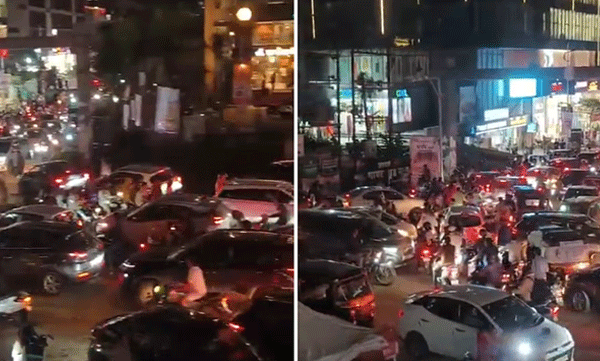 എല്ലാ ദിശകളിൽ നിന്നും ഒരേസമയം വാഹനങ്ങൾ; പുണാവാല ജംഗ്ഷനിൽ ട്രാഫിക് കുരുക്ക് രൂക്ഷം, ​ആശങ്ക സൃഷ്ടിച്ച് വീഡിയോ