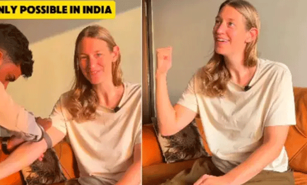 ഇന്ത്യയിൽ മാത്രമേ ഇത് സാധ്യമാകൂ; വീട്ടിലെത്തി സൗജന്യമായി രക്തപരിശോധന നടത്തിയ ആരോഗ്യ പ്രവർത്തകര്‍,  അമ്പരന്ന് വിദേശ വനിത
