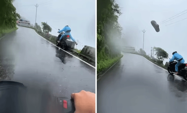 ഡാർജിലിങ്ങിലെ മലയോര പാതയിൽ മരണത്തെ മുഖമുഖം കണ്ട് ബൈക്ക് യാത്രികൻ; ഞെട്ടിക്കുന്ന വീഡിയോ വൈറൽ
