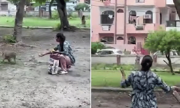 "നിങ്ങളുടെ അച്ഛന്റെ വകയാണോ?"!  റസിഡൻഷ്യൽ പാർക്കിലിരുന്ന് കുരങ്ങുകൾക്ക് ഭക്ഷണം നൽകി; ചോദ്യം ചെയ്തവരോട് തട്ടിക്കയറി സ്ത്രീ