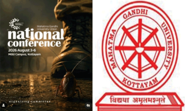 പാറ്റയുടെ ചിത്രമുള്ള ഫ്ലക്സ് വിവാദം; നീക്കാൻ വി.സി നിർദേശം, പ്രതിഷേധം കടുപ്പിച്ച് യൂണിയനും എസ്.എഫ്.ഐയും