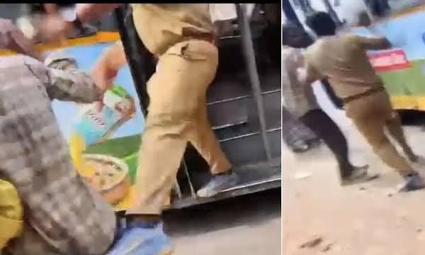 ബിഎംടിസി ബസിൽ നിന്ന് കണ്ടക്ടർ യാത്രക്കാരനെ തൊഴിച്ചു വെളിയിലിട്ടു! 