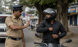 പിഴ തുക അടയ്ക്കേണ്ടി വരുമെന്ന് കരുതി ട്രാഫിക്  പോലീസിനെ കണ്ട് വിറച്ച ബൈക്ക് യാത്രികൻ; ഒടുവിൽ സംഭവിച്ചത് മറ്റൊന്ന്!