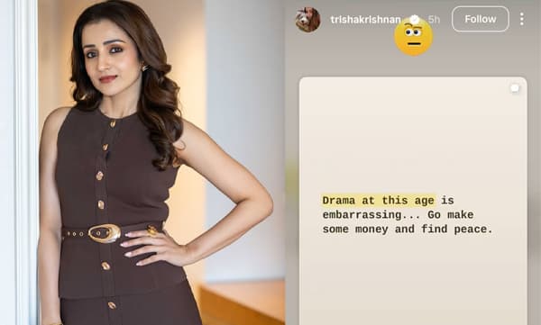Trisha Krishnan cryptic post after udayanidhi stalin issue (Image Source: Instagram)