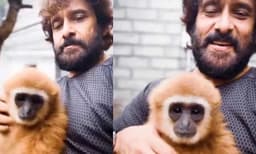 വംശനാശഭീഷണി നേരിടുന്ന ലാര്‍ ഗിബ്ബണുമായി വീഡിയോ ; നടന്‍ വിക്രത്തിനെതിരേ വന്യജീവിവകുപ്പ് കേസെടുത്തു