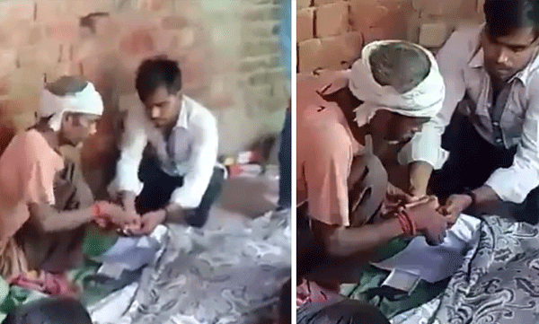 മരിച്ചുകിടക്കുന്ന പിതാവിന്റെ വിരലടയാളം വെള്ളക്കടലാസിൽ പതിപ്പിച്ചു;  സ്വത്തുതർക്കത്തിനിടയിൽ മകൻ നടത്തിയ ക്രൂരത, ദൃശ്യങ്ങൾ വൈറൽ