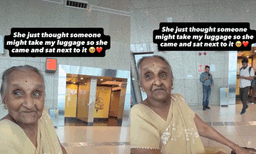 വിമാനത്താവളത്തിൽ കൊച്ചുമകളുടെ ബാഗിന് കാവലായി  മുത്തശ്ശി; കാരണം കേട്ട് ഹൃദയം നിറഞ്ഞ് സോഷ്യൽ മീഡിയ