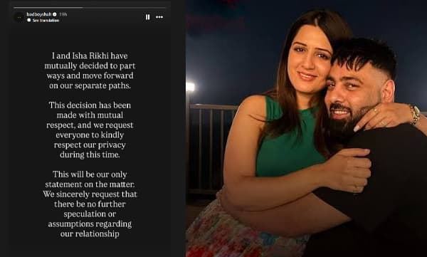 Rapper Badshah and Punjabi actor Isha Rikhi announced their seperation (Image Source: Instagram)