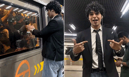 ഓടിക്കൊണ്ടിരിക്കുന്ന മെട്രോയ്ക്ക് മുന്നിൽ ഫോൺ ഒട്ടിച്ച് ഡാൻസ്; ഇൻഫ്ലുവൻസറുടെ വീഡിയോ വൈറൽ
