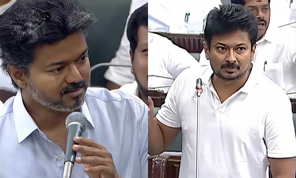 ‘മറുപടിക്ക് തിങ്കളാഴ്ച വരെ കാത്തിരിക്കൂ, അന്നാരും എഴുന്നേറ്റ് ഓടരു​തെ’ന്ന് വിജയ്; ‘ഇപ്പോൾ ഓടിപ്പോയത് ആരാ​ണെ’ന്ന് ഉദയനിധി സ്റ്റാലിന്‍; തമിഴ്നാട് നിയമസഭയില്‍ വാക്പോര് രൂക്ഷം