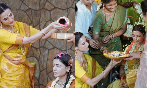 Samantha Ruth Prabhu doing kala avaranam ceremony (Image Source: Instagram)