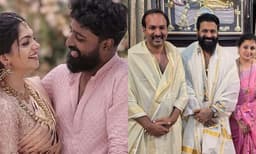  അഹാന- നിമിഷ് വിവാഹ റിസപ്ഷനില്‍ പങ്കെടുക്കാന്‍ ഋഷഭ് ഷെട്ടിയും ഭാര്യയും തിരുവനന്തപുരത്ത് 
