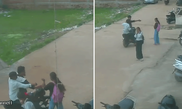 വഴിയിൽ തടഞ്ഞുനിർത്തി ശല്യം ചെയ്തു, ചോദ്യം ചെയ്തപ്പോൾ ആക്രമിച്ചു; നടുറോഡില്‍ പെൺകുട്ടികൾക്ക് നേരെ അതിക്രമം, വീഡിയോ വൈറൽ 
