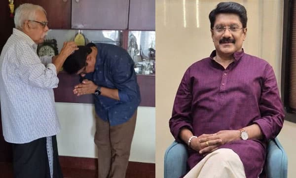 ‘ ഗുരുവിന്റെ അനുഗ്രഹത്തോടെ പുതിയ തുടക്കം’ ; ചിത്രം പങ്കുവെച്ച് ജി. വേണുഗോപാൽ