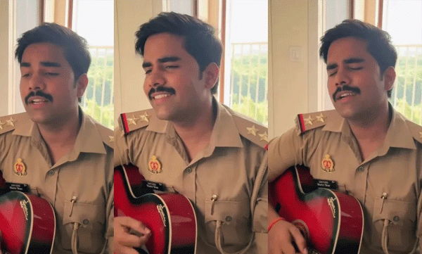 കാക്കി യൂണിഫോമിൽ ഗിറ്റാർ മീട്ടി ആലാപനം; യുപി പോലീസ് ഉദ്യോഗസ്ഥന്റെ പാട്ട് ഏറ്റെടുത്ത് നെറ്റീസണ്‍സ്