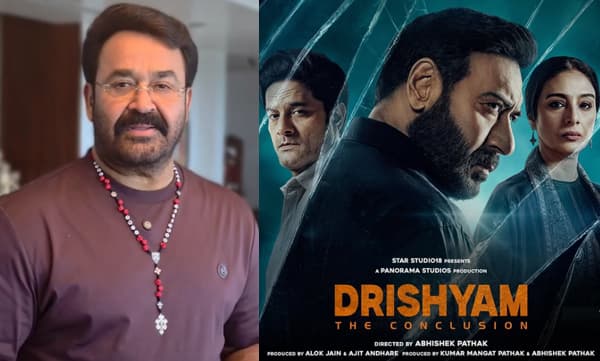 ഹിന്ദി ദൃശ്യം 3 കണ്ടു, മികച്ച ക്ലൈമാക്‌സ്; അഭിനേതാക്കള്‍ക്കും അണിയറപ്രവര്‍ത്തകര്‍ക്കും അഭിനന്ദനങ്ങള്‍; മോഹന്‍ലാല്‍