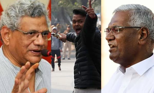 ജാമിയ വെടിവയ്പ്പ് ബി.ജെ.പി നേതാക്കളുടെ വിദ്വേഷ പ്രസംഗങ്ങളുടെ നേരിട്ടുള്ള പ്രതിഫലനം: യെച്ചൂരി, ഡി. രാജ