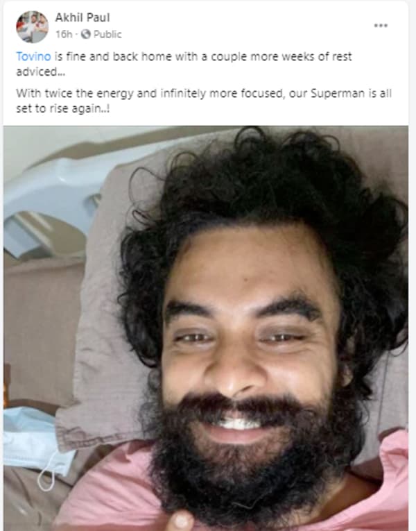 ഞങ്ങളുടെ സൂപ്പര്മാൻ പതിന്മടങ്ങ് ശക്തിയോടെ ഉടൻ തിരിച്ചെത്തും: ടൊവിനോയെക്കുറിച്ച് സംവിധായകന്