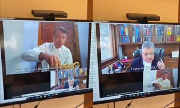 ഓണ്ലൈന് കോടതിക്കിടെ ഭക്ഷണം കഴിച്ച് വക്കീല്; തനിക്കും പാഴ്സല് വേണമെന്ന് ജഡ്ജി