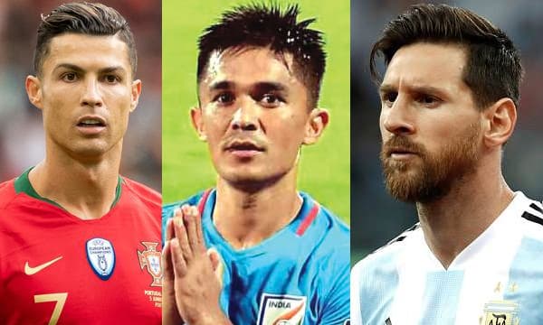 ഇന്ത്യന് നായകന് സുനില്ഛേത്രി ഗോളടി തുടരുന്നു; പിന്നിലായത് ഇതിഹാസതാരം മെസ്സി ; മുന്നിലുള്ളത് ക്രിസ്ത്യാനോ റൊണാള്ഡോ