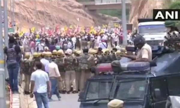 കർഷക സമരം: ചണ്ഡീഗഡിൽ രാജ് ഭവനിലേക്കുള്ള മാർച്ചിൽ സംഘർഷം