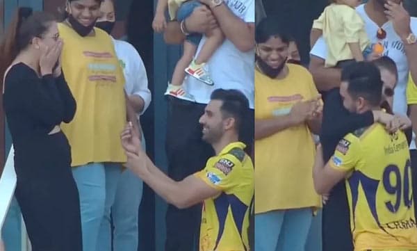 മത്സരശേഷം ഗാലറിയിലെത്തി സുഹൃത്തിനോട് വിവാഹാഭ്യര്ത്ഥന നടത്തി ദീപക് ചാഹര്