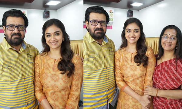 Shanker along with Menaka and Keerthy Suresh (Image Source: Facebook)