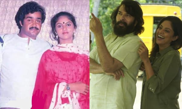 Nadiya Moidu with Mammootty and Mohanlal (Image Source: Instagram)