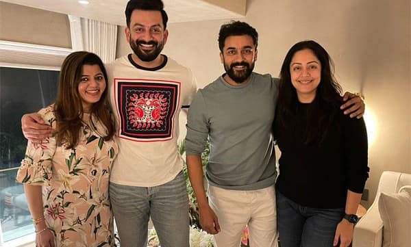 Prithviraj,supriya, surya and jyothika (Image Source: Facebook)
