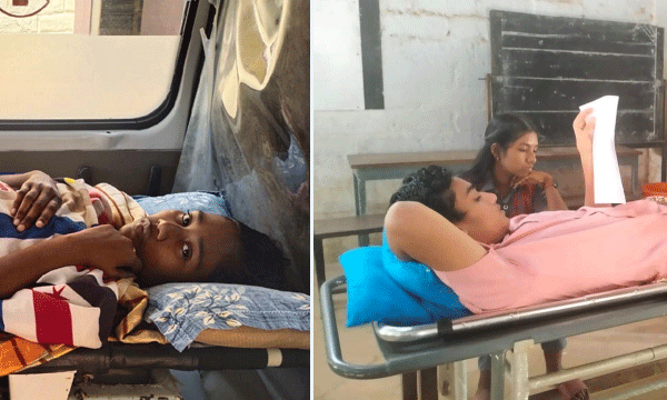 ആംബുലന്സിലിരുന്ന് ആന്മേരി എസ്.എസ്.എല്.സി. പരീക്ഷയെഴുതി ; സ്ട്രെച്ചറില് കിടന്ന് ഒന്നാം വര്ഷ ഹയര് സെക്കന്ഡറി പരീക്ഷയെഴുതി വിഷ്ണു വിധിയെ തോല്പ്പിച്ചു