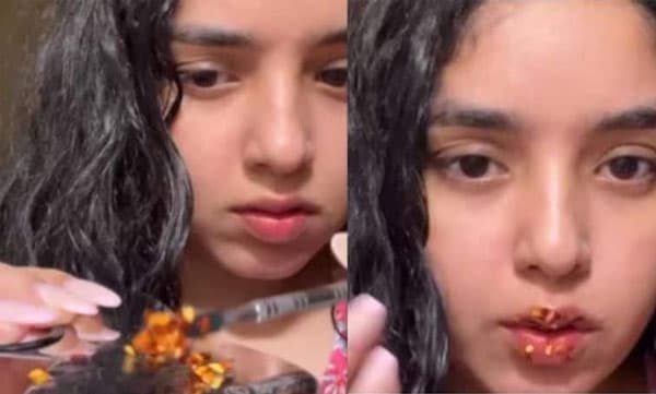 നീറി പുകഞ്ഞൊരു ഇന്ഫ്ളുവന്സര്, ചതച്ച മുളക് കൊണ്ട് ലിപ്ഗ്ലോസ് പരീക്ഷണം നടത്തി യുവതി...വീഡിയോ കാണാം