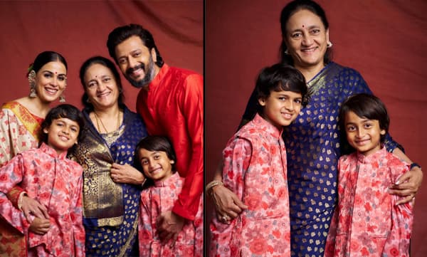Genelia D'Souza with Riteish Deshmukh, Vaishali Deshmukh and their kids (Image Source: Instagram)