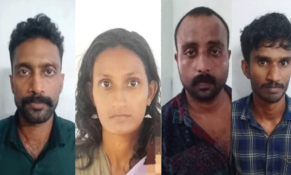 കൊല്ലത്ത് യുവാവിനെ ഹണിട്രാപ്പില് കുടുക്കി പണവും സ്വര്ണവും കവര്ന്ന നാലു പേര് പിടിയില്
