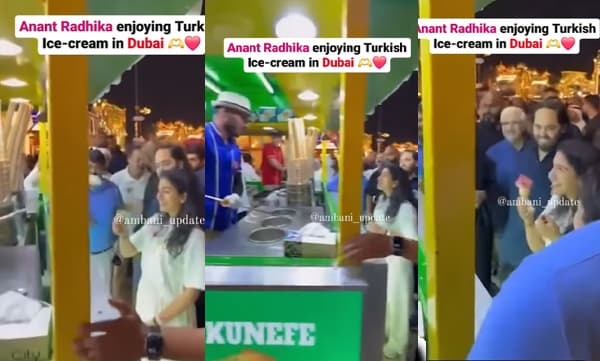Radhika Merchant and Anant Ambani enjoying turkish ice cream(Image Source: Instagram)