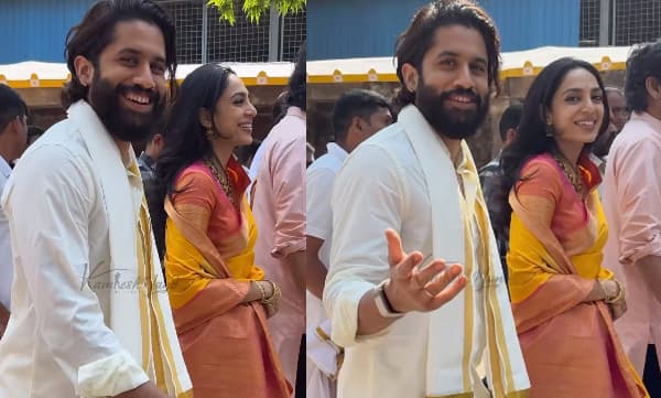 വിവാഹ ശേഷം ആദ്യമായി ക്ഷേത്രദര്ശനം നടത്തി നാഗ ചൈതന്യയും ശോഭിതയും; വീഡിയോ