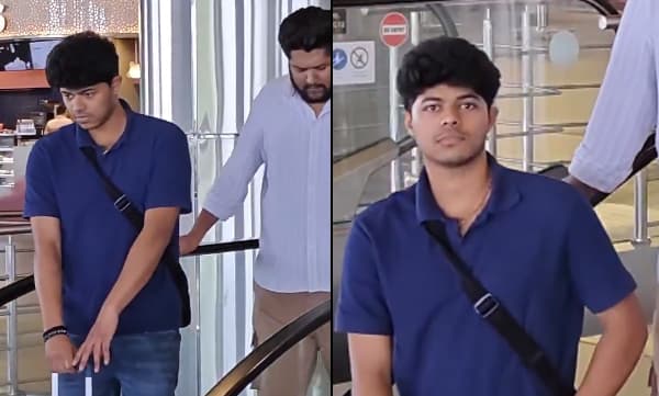 സിംപിള് ലുക്കില് എയര്പോര്ട്ടിലെത്തി ജേസണ്, വിജയ് യുടെ മകനെ കണ്ടതും ‘ഇളയ ദളപതി ’എന്ന് ഉറക്കെ വിളിച്ച് ആരാധകര്; വീഡിയോ
