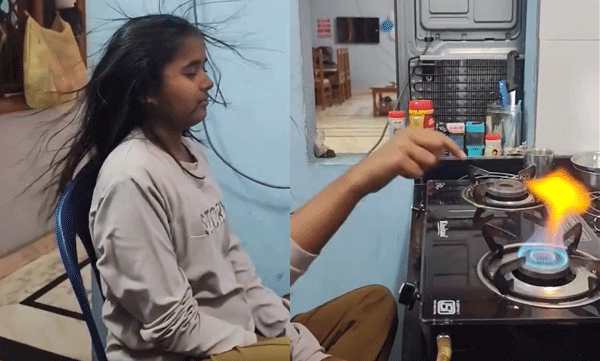 അവിശ്വസനീയം! വിരല് കൊണ്ട് ഗ്യാസ് സ്റ്റൗ കത്തിക്കുന്ന യുവതി, വീഡിയോയ്ക്ക് പിന്നിലെ രഹസ്യം തേടി സോഷ്യല് മീഡിയ