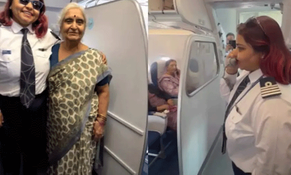 പൈലറ്റായ ശേഷം മുത്തശ്ശിക്കൊപ്പമുള്ള ആദ്യ വിമാനയാത്ര: ഹൃദയസ്പര്ശയായ വീഡിയോ വൈറല്