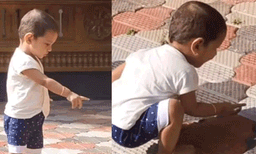 നീ എവിടുന്ന് വന്നടാ മരഭൂതമേ! സ്വന്തം നിഴലിനെ വിരട്ടിയോടിച്ച് കുരുന്ന്, രസകരമായ വീഡിയോ വൈറല്