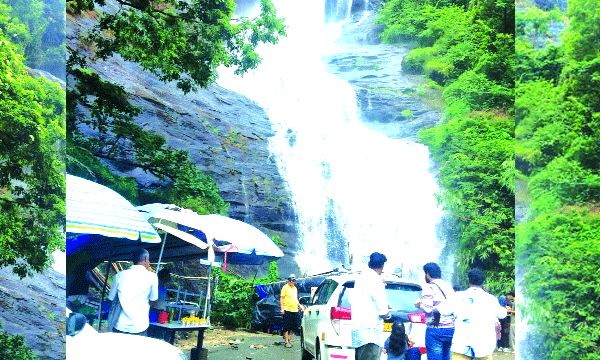 വിനോദസഞ്ചാരികള്ക്ക് കണ്കുളിര്ക്കും കാഴ്ചകള് ; എട്ട് കൂറ്റന് പാറക്കെട്ടുകളില് തട്ടി പാല് കണികകള്; സജീവമായി ചീയപ്പാറ വെള്ളച്ചാട്ടം